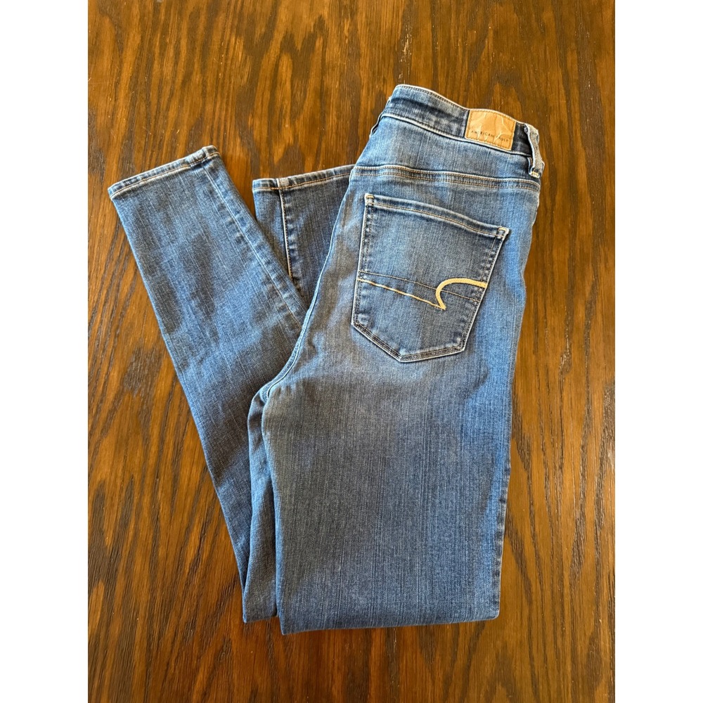 American Eagle Skinny Jeans Womens 10 Blue Excellent Ne(x)t Level Stretch Denim‎